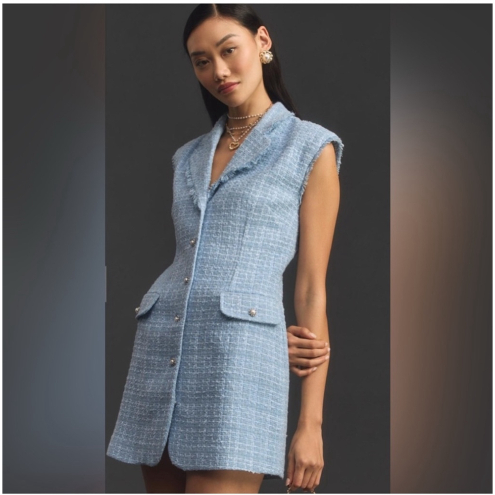 Women's Anthropologie Maeve Tweed Blue Dress